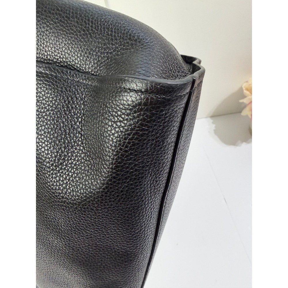 Tory Burch Britten Small Slouchy Tote Black Pebbled Leather Gold Chain Bag - Picture 10 of 16
